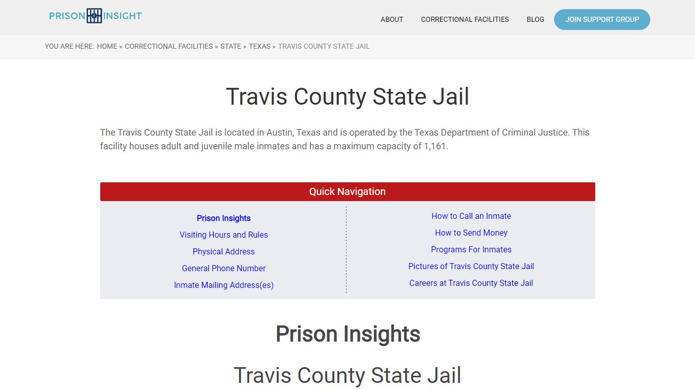 Travis County State Jail - Prison Insight